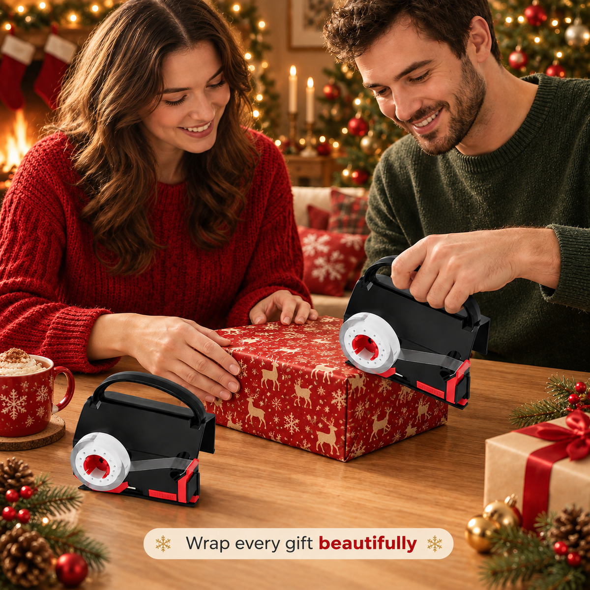 WrapMate™ 2-in-1 Gift Wrapping Cutter & Tape Dispenser