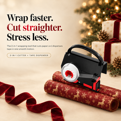 WrapMate™ 2-in-1 Gift Wrapping Cutter & Tape Dispenser